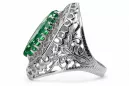 Emerald Sterling silver 925 Ring Vintage craft vrc090s